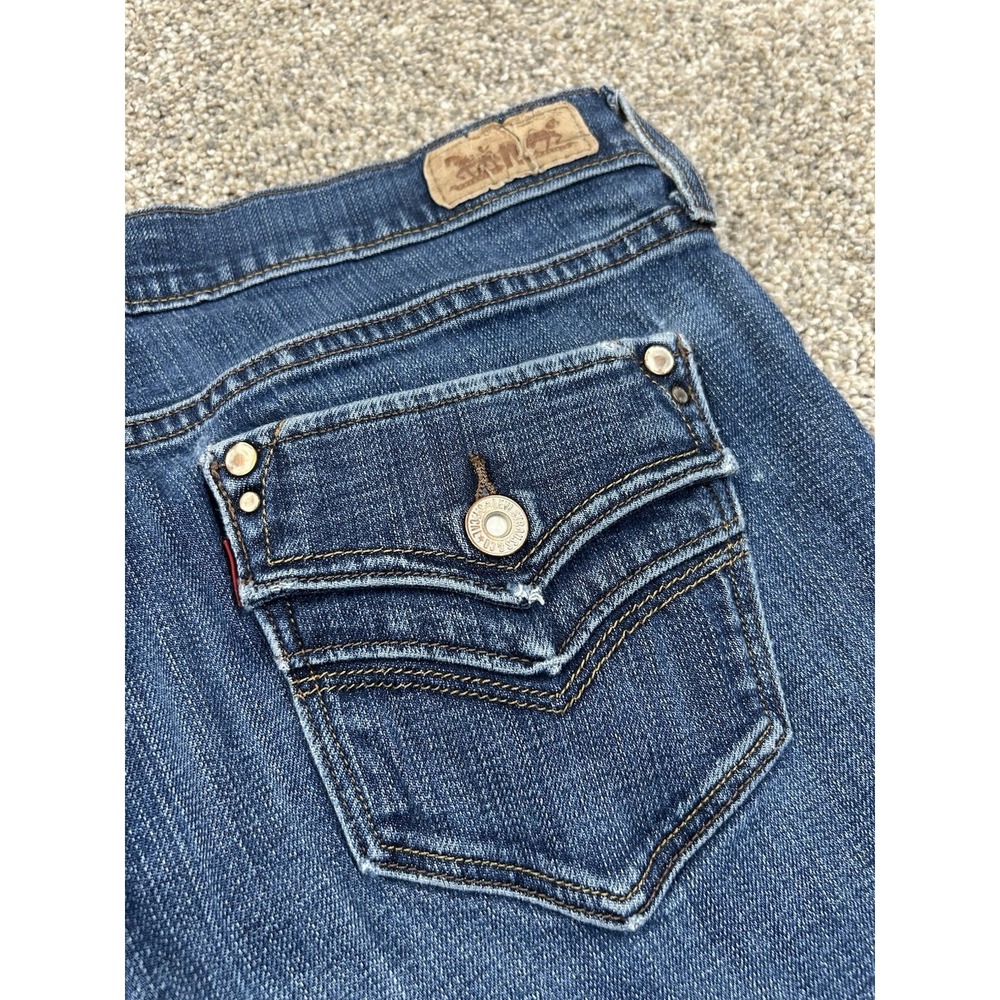 Levi's 505 Jeans Women's 8M Straight Leg Denim Decorative Pockets Western #0090
